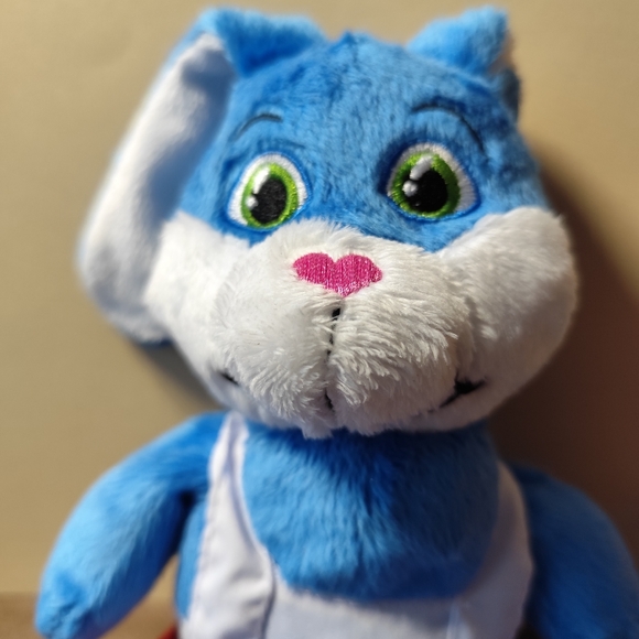 3/$30💜Kinder Surprise Plush Bunny Rabbit Blue & White w/ Embroidered heart - Picture 2 of 10